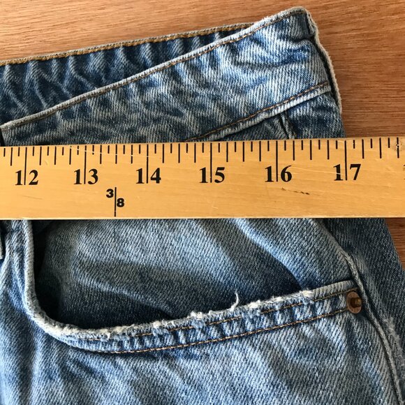 Grlfrnd The Karolina Straight Crop Jeans Women 31 Blue High Rise Distressed - Picture 11 of 15